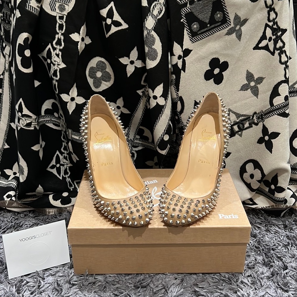 💯Authentic Christian Louboutin Fifi Spikes 100 Nappa